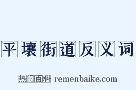 平壤街道反义词是什么意思的图片
